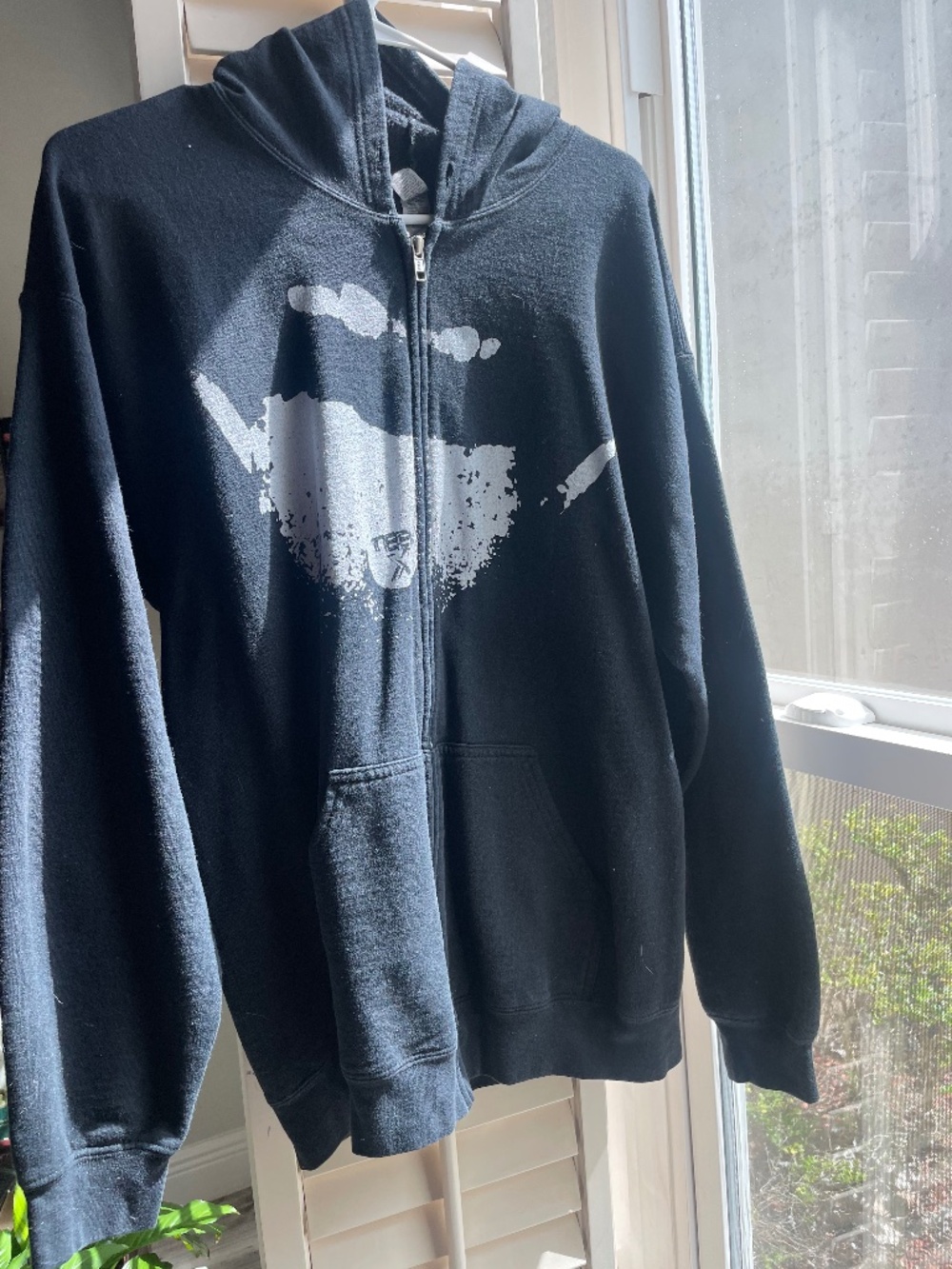 Black zipped hoodie size large